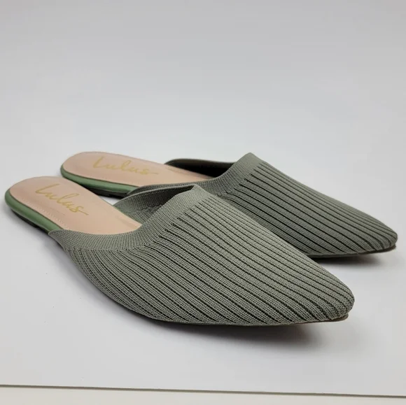 Lulu's Jeaney Ribbed Knit Pointed Toe Mule - 8.5 - Picture 3 of 12